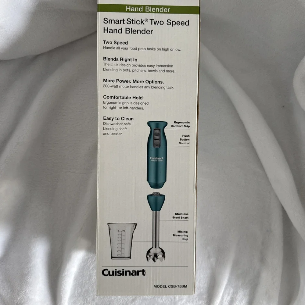 Cuisinart Smart Stick Hand Blender 200 Watts CSB-75BM Bermuda Teal MIB New